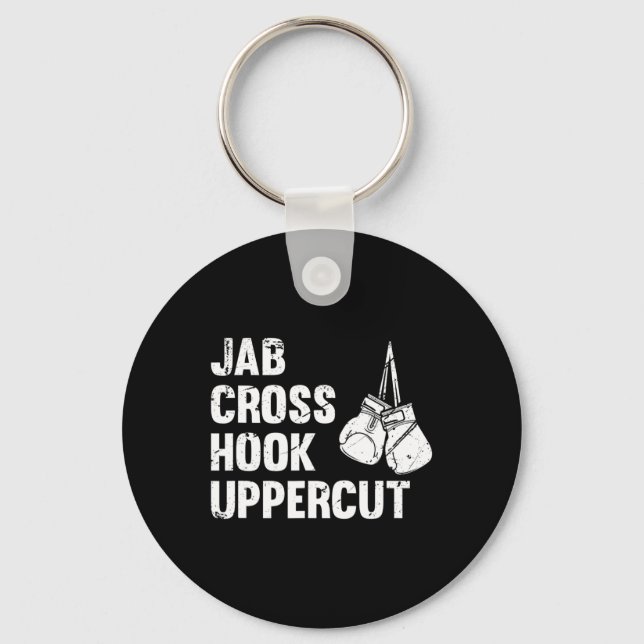 Llavero Jab Cross Hook Uppercut Boxing Technique de lucha (Anverso)