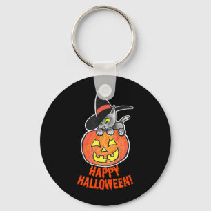 Llavero Jack-O-Lantern Calabaza Gato Negro Halloween