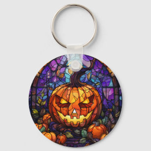 Llavero Jack-o'-Lantern de vidrio templado: Elegancia espe
