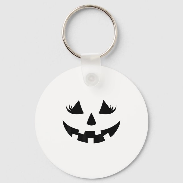 Llavero Jack O Lantern Face Pumpkin Eyelashes Halloween Wo (Anverso)