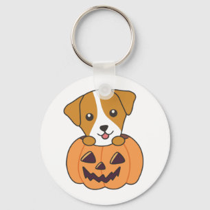 Llavero Jack Russel en la calabaza Perros Cute Feliz Hallo