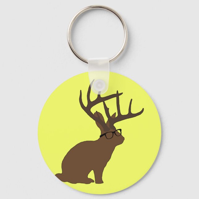 Llavero jackalope con llave de gafas (Anverso)
