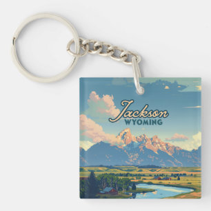 Llavero Jackson Hole Wyoming Ranch Tetons Retro