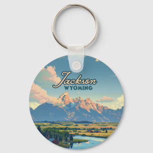 Llavero Jackson Hole Wyoming Ranch Tetons Retro