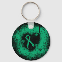 Llavero Jade Awareness Ribbon Grunge Heart