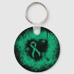 Llavero Jade Awareness Ribbon Grunge Heart