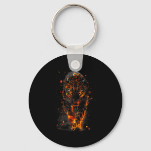 Llavero Jaguar en llamas Leopardo feroz Animal de fuego sa