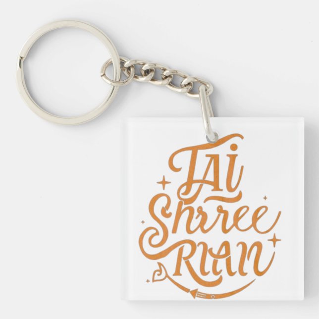 Llavero Jai Shree Ram Acrylic Keychain - Ligero, (Frente)