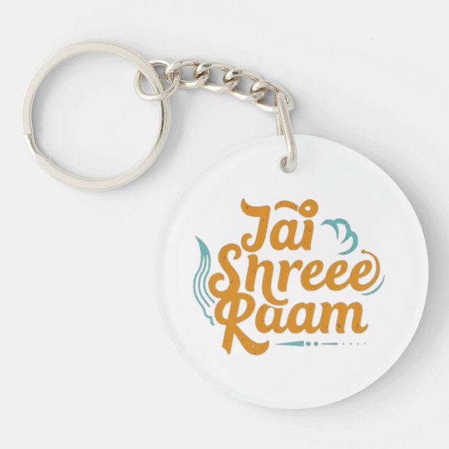 Llavero Jai Shree Ram Acrylic Keychain - Vibrante, Durable (Frente)