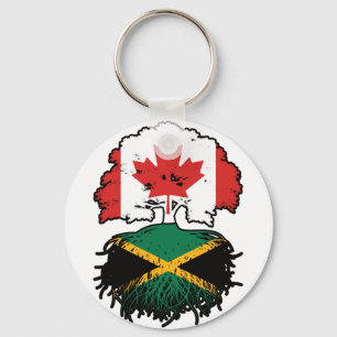 Llavero Jamaica Jamaican Bandera de raíces de árbol canadi