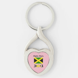 Llavero Jamaica y bandera jamaicana con tu nombre
