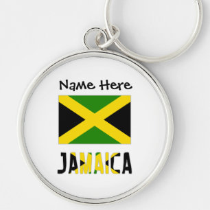Llavero Jamaica y bandera jamaicana con tu nombre