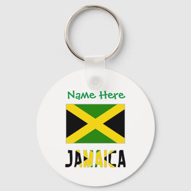 Llavero Jamaica y la personalización verde de la bandera j (Anverso)