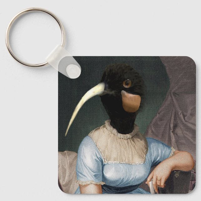 Llavero Jane Austen con cabeza de pájaro (Anverso)