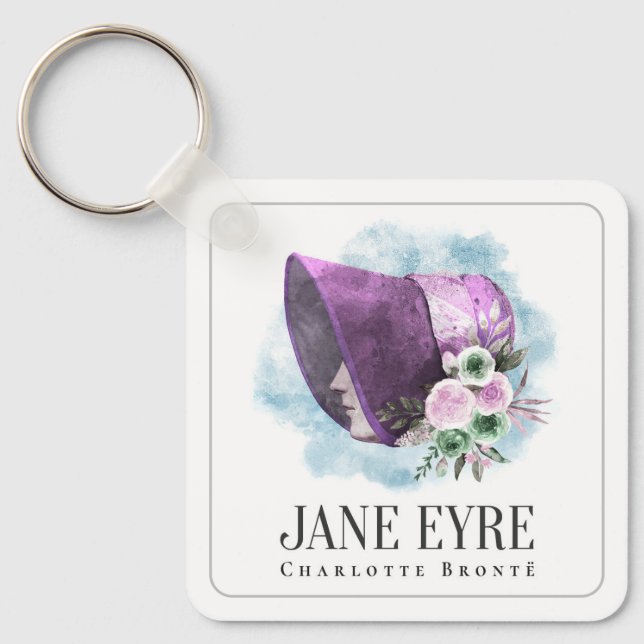 Llavero Jane Eyre Bonnet Purple Bonnet y Flores (Anverso)