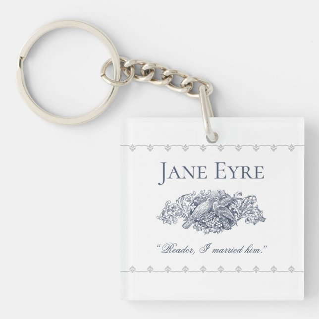 Llavero Jane Eyre - Lector que me casé con él - Palomas (Frente)