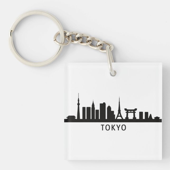 Llavero Japan Cityscape Travel | Tokyo Skyline Silhouette (Frente)