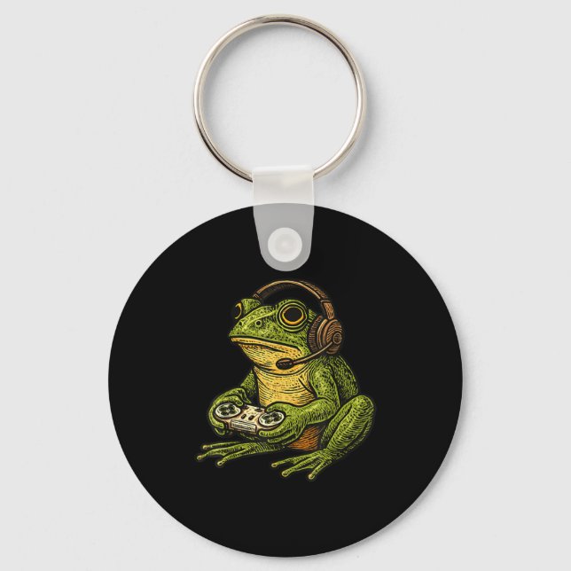 Llavero Japanese Gamer Frog Art Men Women Boys Funny Vinta (Anverso)