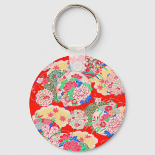 Llavero Japón, Sakura, Kimono, Origami, Chiyogami, Flor