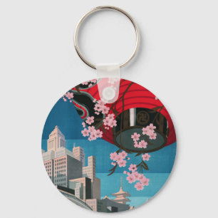 Llavero Japón Tokio Cartel de viaje japonés vintage