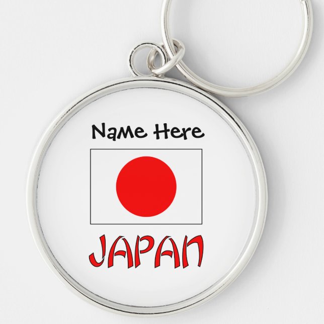 Llavero Japón y la bandera japonesa personalizada (Frente)