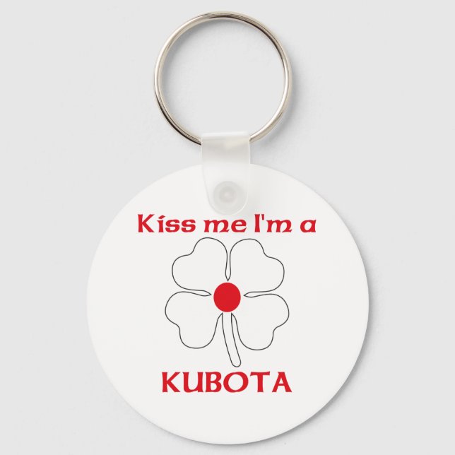 Llavero Japonés personalizado me besa yo soy Kubota (Anverso)