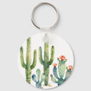 Llavero Jardín de cactus del desierto en acuarela