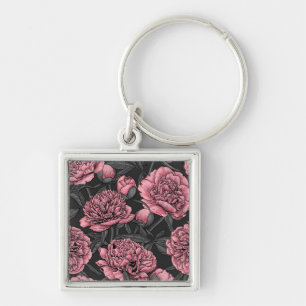 Llavero Jardín de peones nocturnos en rosa y gris