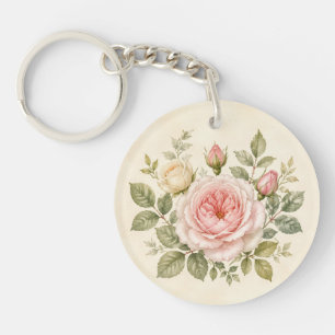 Llavero Jardín de Rosas Acuarela Cottage Blush