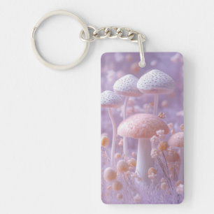 Llavero Jardín etéreo de hongos, fantasía suave pastel