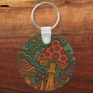 Llavero Jardín Mágico de Hongos Psicodélicos Vintage de lo