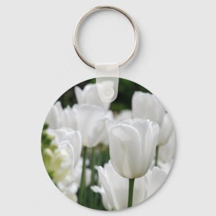 Llavero jardín tulipán blanco