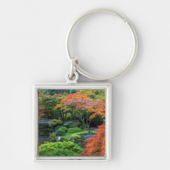 Llavero Jardines japoneses en otoño en Portland, Oregón 3 (Frente)