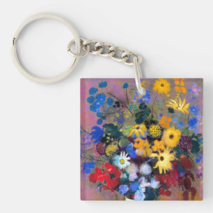 Llavero Jarrón blanco con flores Odilon Redon