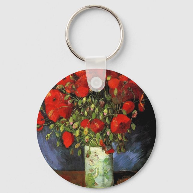 Llavero Jarrón con amapolas rojas Vincent van Gogh (Anverso)