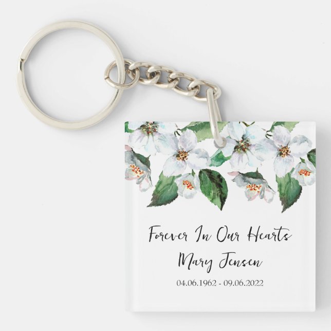 Llavero Jasmine Memorial Funeral Photo Keychain (Frente)