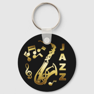 LLAVERO JAZZ NEGRO Y ORO