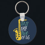 Llavero Jazz The Two Of Us Funny Music Puns<br><div class="desc">Vintage retro orchestra and jazz music fan design for those playing violin and saxophone in a music band or symphony. Cool classical jazz merchandise for saxophonist, violinist, musician and artist. Funny and humorous music pun for violin and saxophone teacher, orchestra fan and those who just love music. Great souvenir, Christmas...</div>