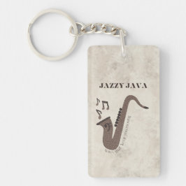 Llavero Jazzy Java-Grãos de Café-Saxofone-