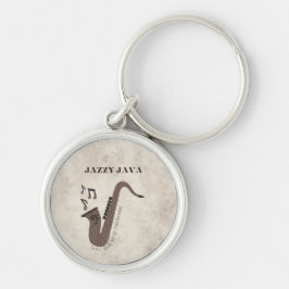 Llavero Jazzy Java-Grãos de Café-Saxofone-