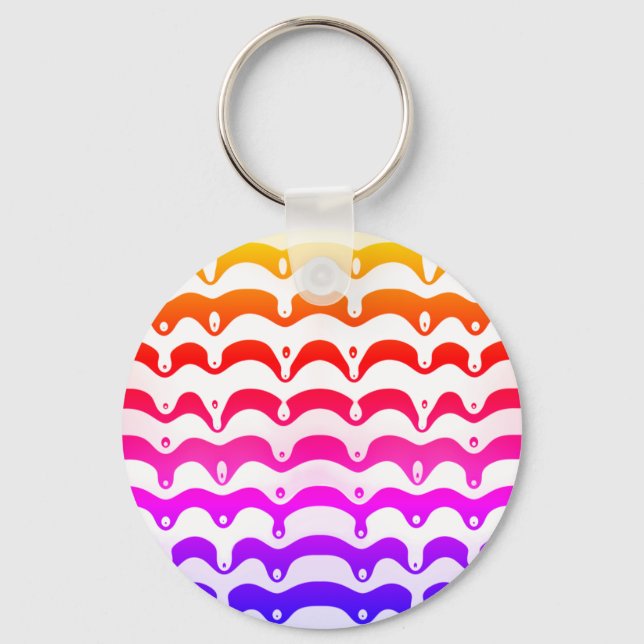 Llavero Jazzy Tropical Psychedelic Dripping Stripes (Anverso)