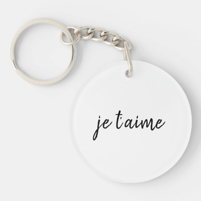 Llavero 🖤 Je t’aime Te amo Moda francesa Personalizado ac (Frente)