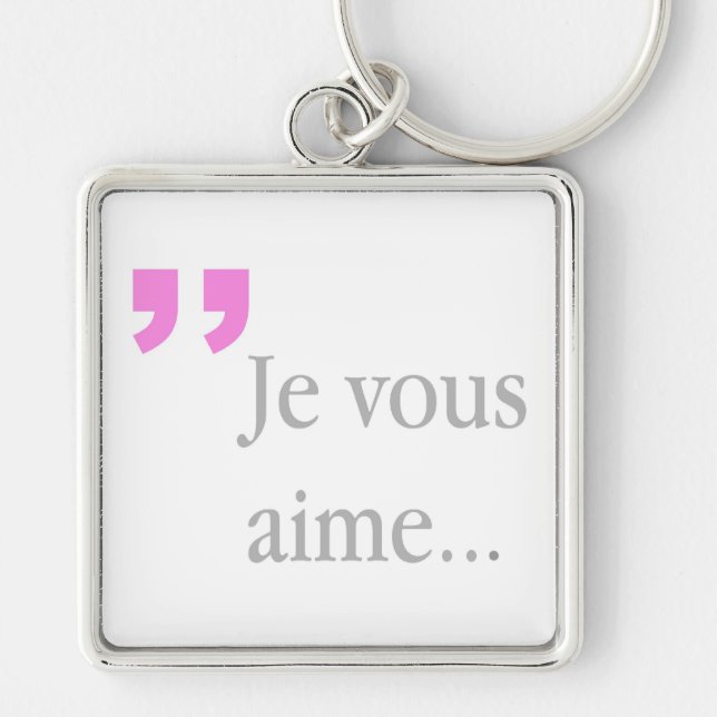 Llavero JE VOUS AIME French White Keychain (Frente)
