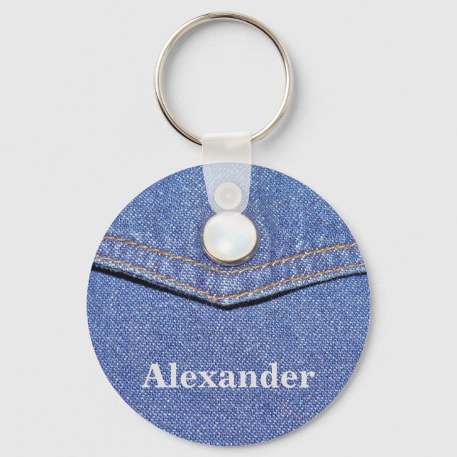 Llavero Jeans Pocket Design - Personalized Name Keychain (Anverso)