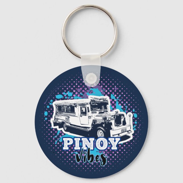 Llavero Jeepney Pinoy Vibes Blue Pink (Anverso)