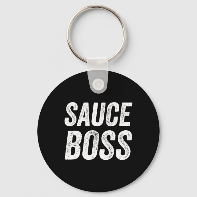 Llavero Jefe de Salsa Chef Bbq Cocina Comida Humorística  (Anverso)