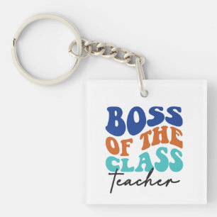 Llavero Jefe del profesor de clase Wordart