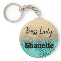 Jefe Lady Purpurinoso Turquoise Leopard Personaliz