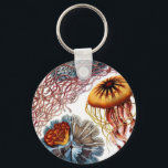 Llavero Jelly Fish por Ernst Haeckel<br><div class="desc">Este producto presenta el ilustracion de color del pescado gelatinoso de Ernst Haeckel "Kunstformen der Natur" (1904). Ernst Haeckel era biólogo, naturalista, filósofo, médico, profesor y artista alemán. Él descubrió, describió y nombró miles de especies nuevas. Su arte ha durado muchos años e incluye algunas de las obras más bellas...</div>