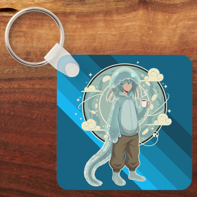 Llavero Jellyfish Boy Anime Coffee Art (Anverso)